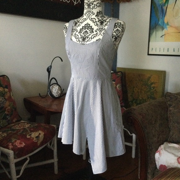 JAYGODFREY summer blue & white stripe dress 2 - Picture 2 of 11